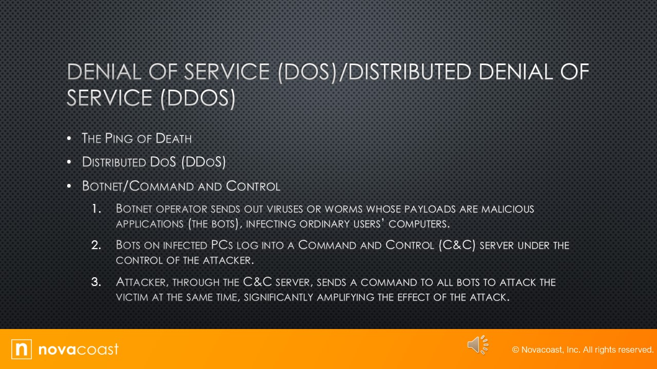 denial of service and distributed denial of service  explanations