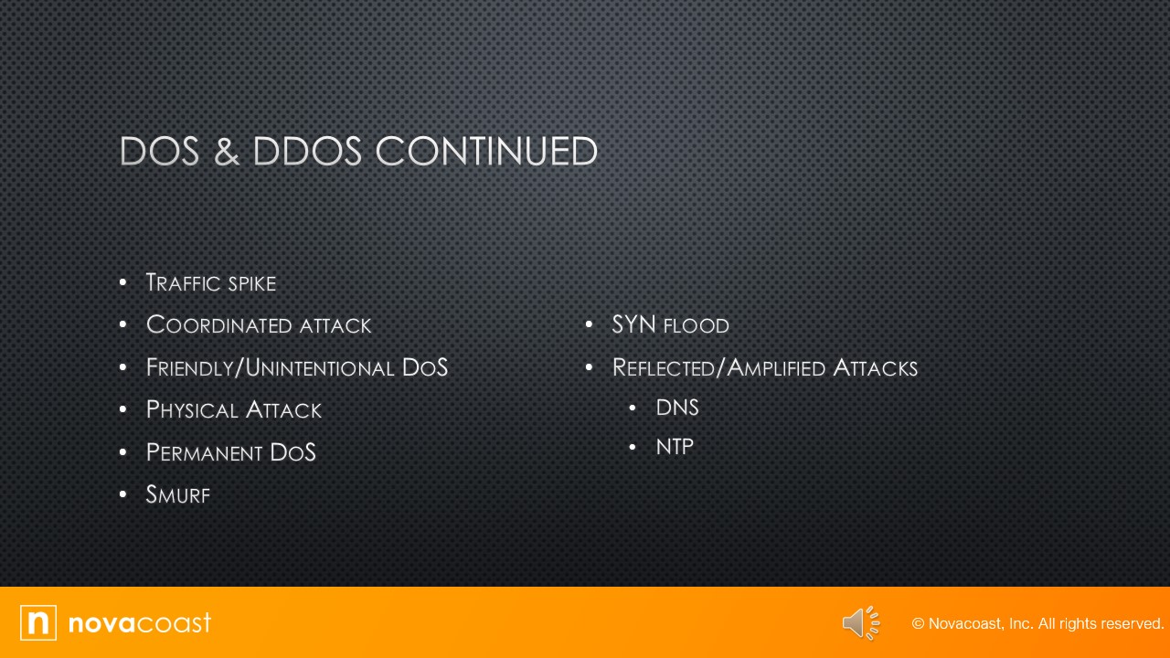 DOS and DDOS continuation