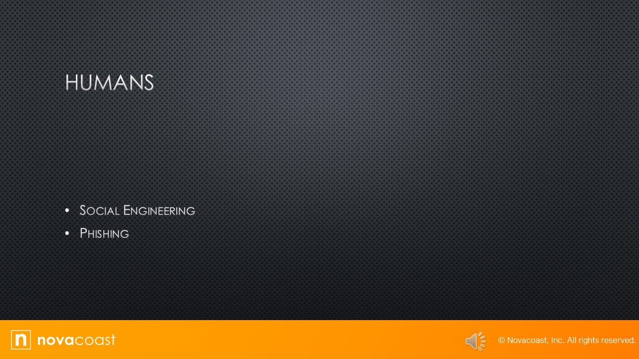 Humans: social engineering, phishing